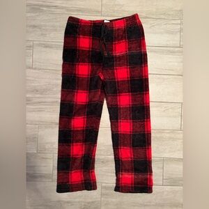 Red and Black Buffalo Plaid Plush Pajama Lounge Pants